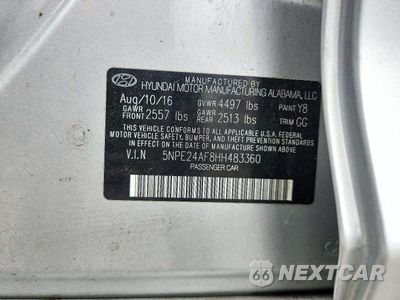 Zdjęcie 12 z 12 samochodu: 2017 HYUNDAI SONATA SE VIN:5NPE24AF8HH483360 - miniatura