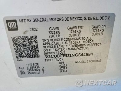 Zdjęcie 13 z 13 samochodu: 2022 CHEVROLET SILVERADO K1500 LT TRAIL BOSS VIN:3GCUDFED1NG644694 - miniatura