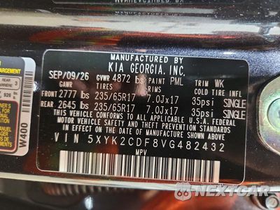 Zdjęcie 14 z 14 samochodu: 2027 KIA SPORTAGE LX VIN:5XYK2CDF8VG482432 - miniatura