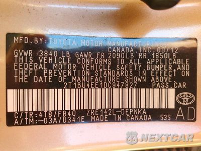 Zdjęcie 13 z 13 samochodu: 2013 TOYOTA COROLLA LE VIN:2T1BU4EE1DC947827 - miniatura
