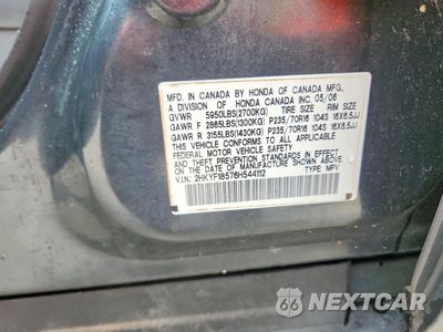Zdjęcie 14 z 14 samochodu: 2006 HONDA PILOT EX VIN:2HKYF18576H544112 - miniatura