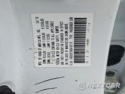 Zdjęcie 13 z 13 samochodu: 2016 HONDA ACCORD LX VIN:1HGCR2F38GA185176 - miniatura
