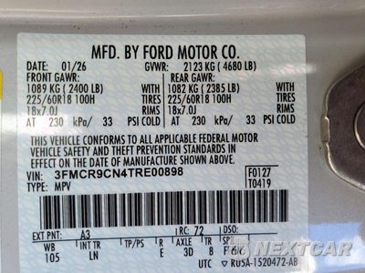 Zdjęcie 14 z 14 samochodu: 2026 FORD BRONCO SPORT OUTER BANKS VIN:3FMCR9CN4TRE00898 - miniatura