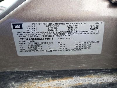 Zdjęcie 13 z 13 samochodu: 2012 CHEVROLET EQUINOX LT VIN:2GNFLNEK8C6330013 - miniatura