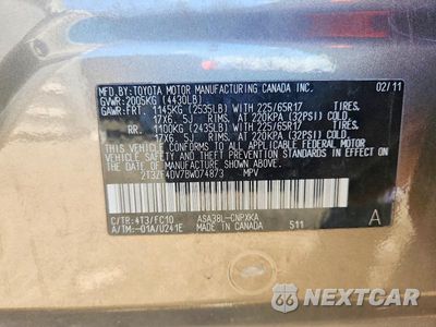 Zdjęcie 12 z 12 samochodu: 2011 TOYOTA RAV4 BASE VIN:2T3ZF4DV7BW074873 - miniatura