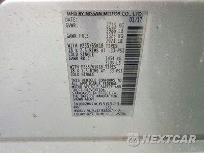 Zdjęcie 13 z 13 samochodu: 2017 NISSAN PATHFINDER S VIN:5N1DR2MN7HC656923 - miniatura