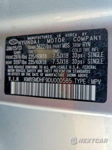 Zdjęcie 12 z 12 samochodu: 2013 HYUNDAI SANTA FE GLS VIN:KM8SMDHF9DU000585 - miniatura