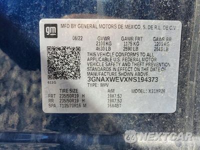 Zdjęcie 14 z 14 samochodu: 2022 CHEVROLET EQUINOX RS VIN:3GNAXWEVXNS194373 - miniatura