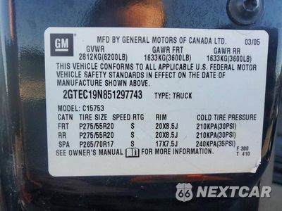 Zdjęcie 12 z 12 samochodu: 2005 GMC NEW SIERRA C1500 VIN:2GTEC19N851297743 - miniatura