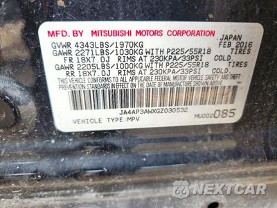 Zdjęcie 13 z 13 samochodu: 2016 MITSUBISHI OUTLANDER SPORT ES VIN:JA4AP3AWXGZ030532 - miniatura