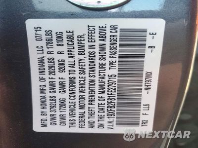 Zdjęcie 12 z 12 samochodu: 2015 HONDA CIVIC EX VIN:19XFB2F81FE279715 - miniatura