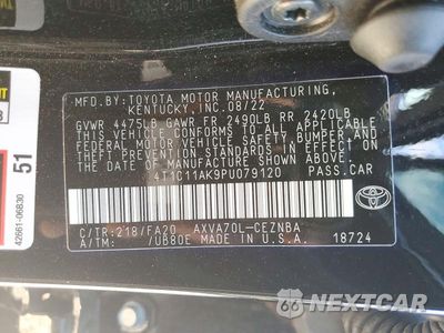 Zdjęcie 13 z 13 samochodu: 2023 TOYOTA CAMRY LE VIN:4T1C11AK9PU079120 - miniatura