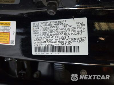 Zdjęcie 13 z 13 samochodu: 2022 HONDA PILOT SE VIN:5FNYF5H28NB021448 - miniatura