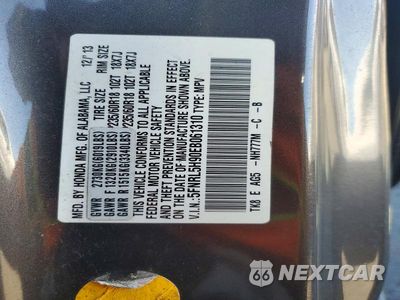 Zdjęcie 13 z 13 samochodu: 2014 HONDA ODYSSEY TOURING VIN:5FNRL5H90EB061310 - miniatura