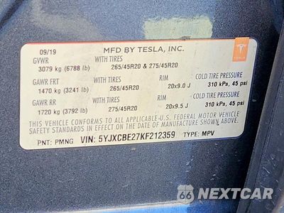 Zdjęcie 14 z 14 samochodu: 2019 TESLA MODEL X VIN:5YJXCBE27KF212359 - miniatura
