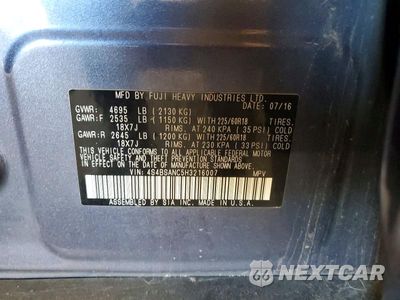 Zdjęcie 13 z 13 samochodu: 2017 SUBARU OUTBACK 2.5I LIMITED VIN:4S4BSANC5H3216007 - miniatura