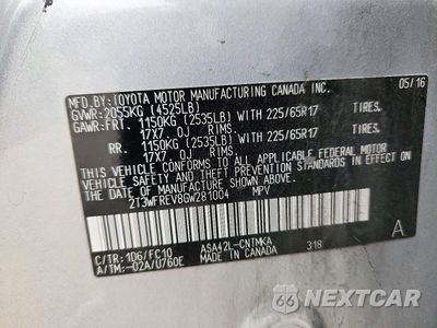Zdjęcie 14 z 14 samochodu: 2016 TOYOTA RAV4 XLE VIN:2T3WFREV8GW281004 - miniatura