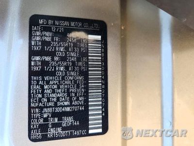 Zdjęcie 13 z 13 samochodu: 2022 NISSAN ROGUE PLATINUM VIN:JN8BT3DD4NW270744 - miniatura