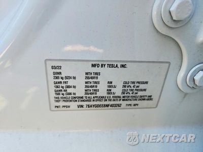Zdjęcie 13 z 13 samochodu: 2022 TESLA MODEL Y VIN:7SAYGDEE8NF403262 - miniatura