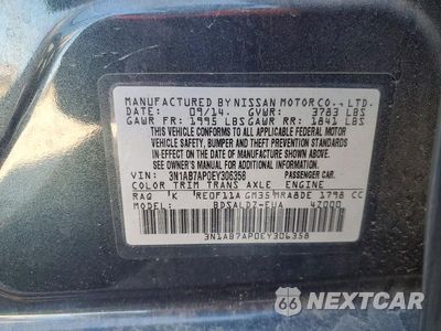 Zdjęcie 12 z 12 samochodu: 2014 NISSAN SENTRA SV VIN:3N1AB7AP0EY306358 - miniatura