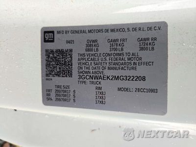 Zdjęcie 12 z 12 samochodu: 2021 CHEVROLET SILVERADO C1500 VIN:3GCNWAEK2MG322208 - miniatura