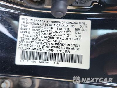 Zdjęcie 12 z 12 samochodu: 2015 HONDA CR-V EX VIN:2HKRM4H52FH652049 - miniatura