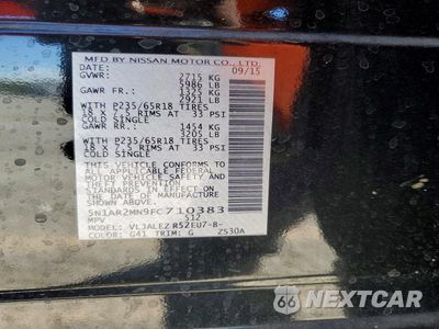 Zdjęcie 12 z 12 samochodu: 2015 NISSAN PATHFINDER SV VIN:5N1AR2MN9FC710383 - miniatura