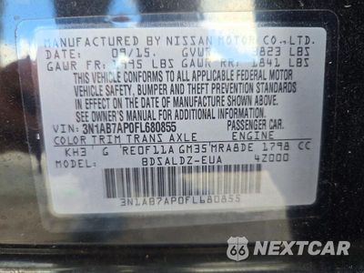 Zdjęcie 12 z 12 samochodu: 2015 NISSAN SENTRA SV VIN:3N1AB7AP0FL680855 - miniatura
