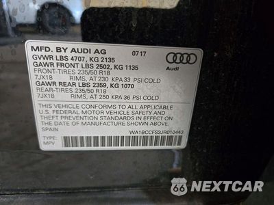 Zdjęcie 13 z 13 samochodu: 2018 AUDI Q3 PREMIUM VIN:WA1BCCFS3JR010443 - miniatura