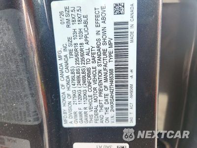 Zdjęcie 12 z 12 samochodu: 2026 HONDA CR-V EX VIN:2HKRS4H42TH465368 - miniatura