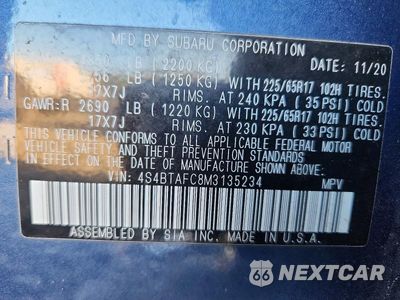 Zdjęcie 13 z 13 samochodu: 2021 SUBARU OUTBACK PREMIUM VIN:4S4BTAFC8M3135234 - miniatura