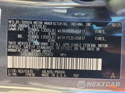 Zdjęcie 13 z 13 samochodu: 2025 TOYOTA SIENNA XLE 7-PASSENGER VIN:5TDJSKFC6SS225955 - miniatura