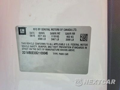 Zdjęcie 12 z 12 samochodu: 2016 CHEVROLET IMPALA LIMITED LT VIN:2G1WB5E33G1109046 - miniatura