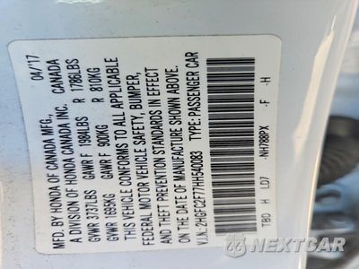 Zdjęcie 12 z 12 samochodu: 2017 HONDA CIVIC EX VIN:2HGFC2F77HH540083 - miniatura