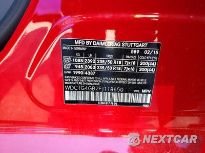 Zdjęcie 13 z 13 samochodu: 2015 MERCEDES-BENZ GLA 250 4MATIC VIN:WDCTG4GB7FJ118650 - miniatura