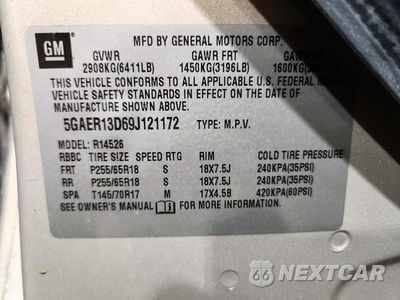 Zdjęcie 13 z 13 samochodu: 2009 BUICK ENCLAVE CX VIN:5GAER13D69J121172 - miniatura