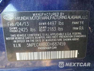 Zdjęcie 12 z 12 samochodu: 2013 HYUNDAI SONATA LIMITED 2.0T VIN:5NPEC4AB0DH687459 - miniatura
