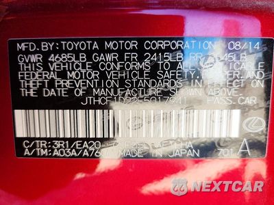 Zdjęcie 12 z 12 samochodu: 2015 LEXUS IS 250 VIN:JTHCF1D22F5017941 - miniatura
