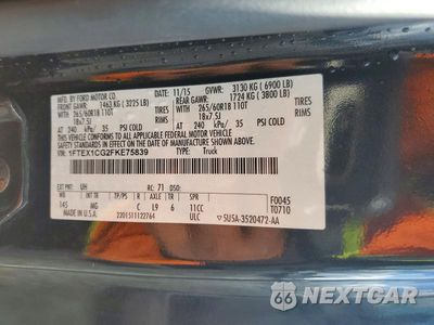 Zdjęcie 12 z 12 samochodu: 2015 FORD F150 SUPER CAB VIN:1FTEX1CG2FKE75839 - miniatura
