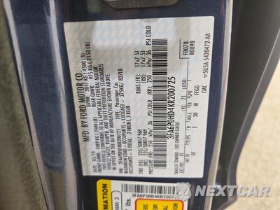 Zdjęcie 12 z 12 samochodu: 2019 FORD FUSION SE VIN:3FA6P0HD4KR200725 - miniatura