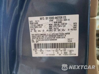 Zdjęcie 13 z 13 samochodu: 2011 FORD ESCAPE XLT VIN:1FMCU9DG0BKB99549 - miniatura