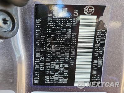 Zdjęcie 12 z 12 samochodu: 2021 TOYOTA CAMRY LE VIN:4T1C11AK6MU583278 - miniatura