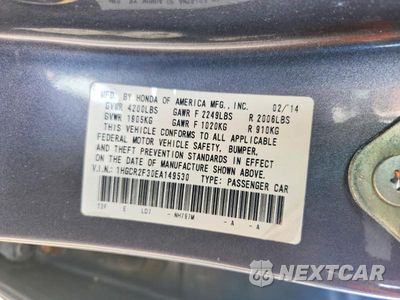 Zdjęcie 12 z 12 samochodu: 2014 HONDA ACCORD LX VIN:1HGCR2F30EA149530 - miniatura