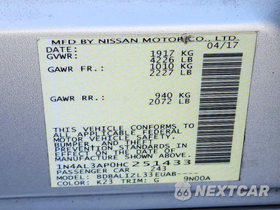 Zdjęcie 13 z 13 samochodu: 2017 NISSAN ALTIMA 2.5 SV VIN:1N4AL3AP0HC251433 - miniatura