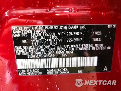 Zdjęcie 12 z 12 samochodu: 2018 TOYOTA RAV4 XLE VIN:2T3RFREV6JW853594 - miniatura