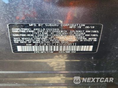 Zdjęcie 13 z 13 samochodu: 2019 SUBARU FORESTER PREMIUM VIN:JF2SKAEC1KH569831 - miniatura