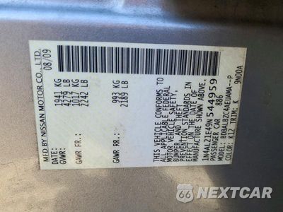 Zdjęcie 12 z 12 samochodu: 2009 NISSAN ALTIMA 2.5 VIN:1N4AL21E49N544959 - miniatura