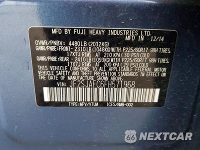 Zdjęcie 13 z 13 samochodu: 2015 SUBARU FORESTER 2.5I PREMIUM VIN:JF2SJAFC6FH571968 - miniatura