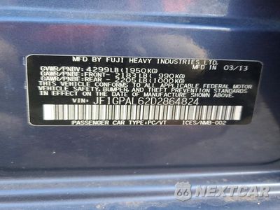 Zdjęcie 12 z 12 samochodu: 2013 SUBARU IMPREZA SPORT PREMIUM VIN:JF1GPAL62D2864824 - miniatura