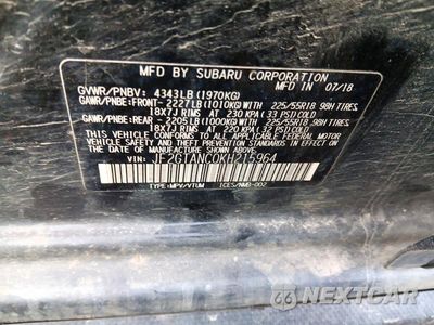 Zdjęcie 12 z 12 samochodu: 2019 SUBARU CROSSTREK LIMITED VIN:JF2GTANC0KH215964 - miniatura